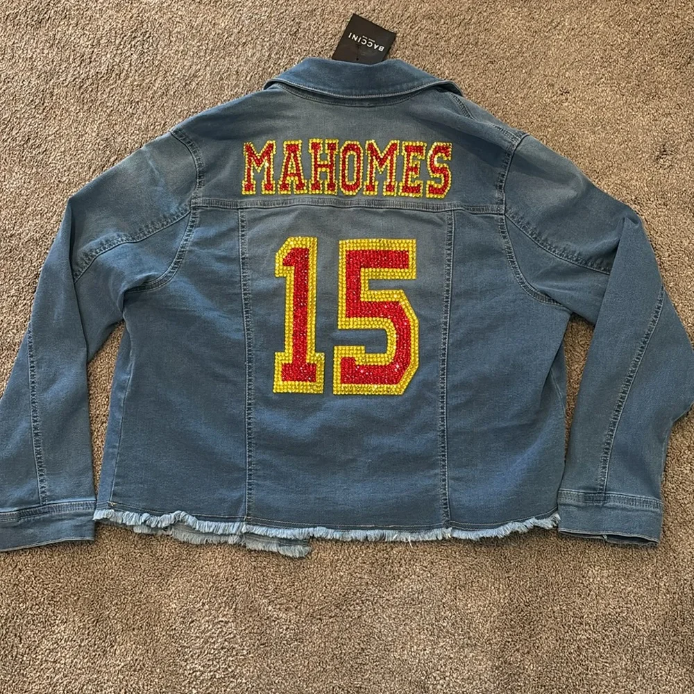 Kansas City Chiefs BLING Jean Jacket Womens - Picture 5 of 7